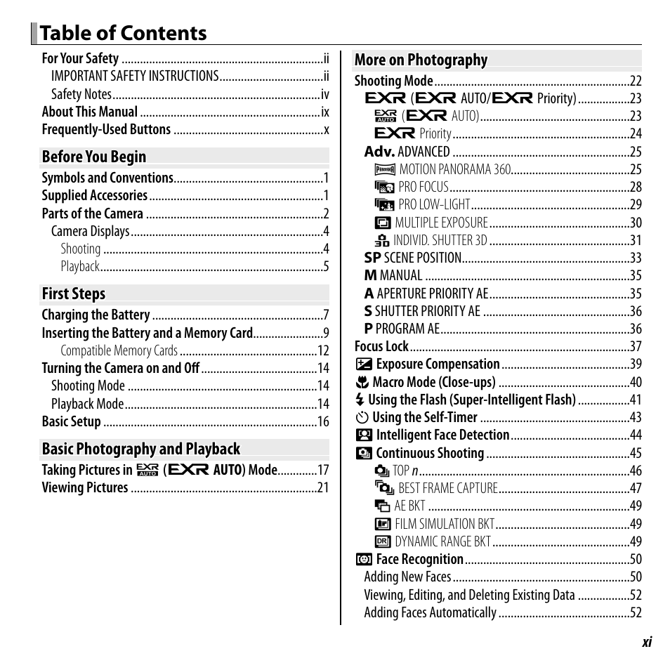 FujiFilm FinePix F660EXR User Manual | Page 11 / 146