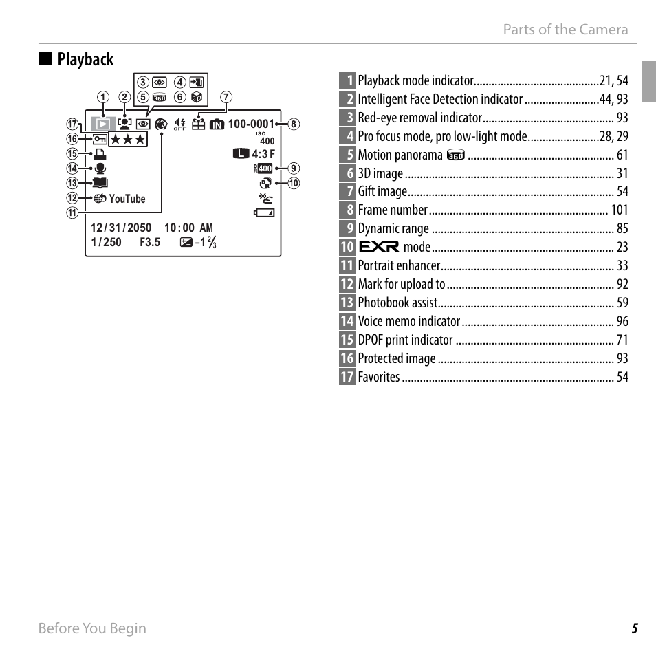 Playback | FujiFilm FinePix F660EXR User Manual | Page 19 / 146