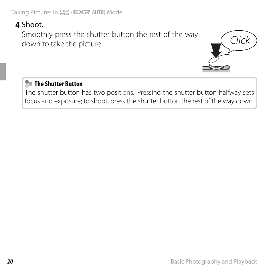 Click | FujiFilm FinePix F660EXR User Manual | Page 34 / 146