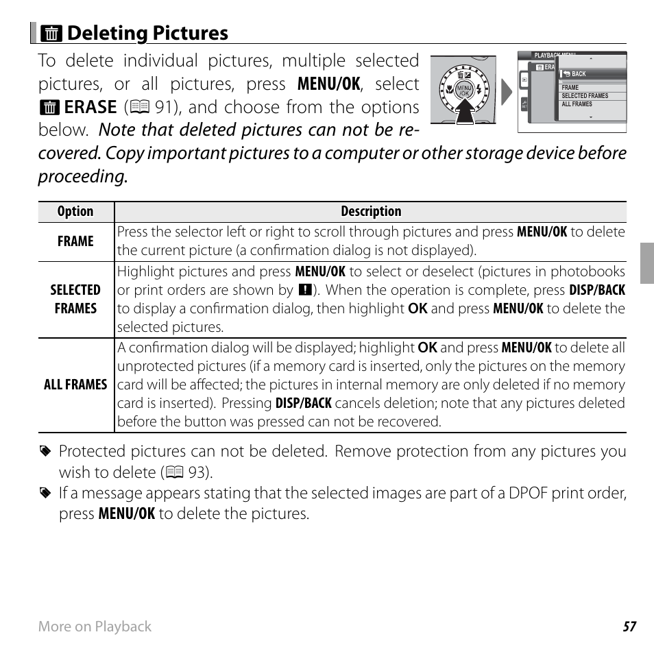 A a deleting pictures deleting pictures | FujiFilm FinePix F660EXR User Manual | Page 71 / 146