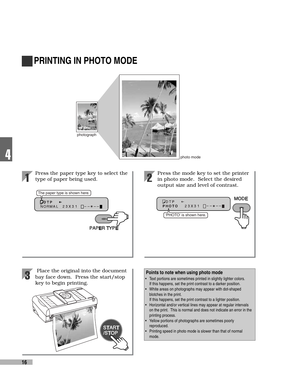 Printing in photo mode | FujiFilm 3000 User Manual | Page 18 / 38