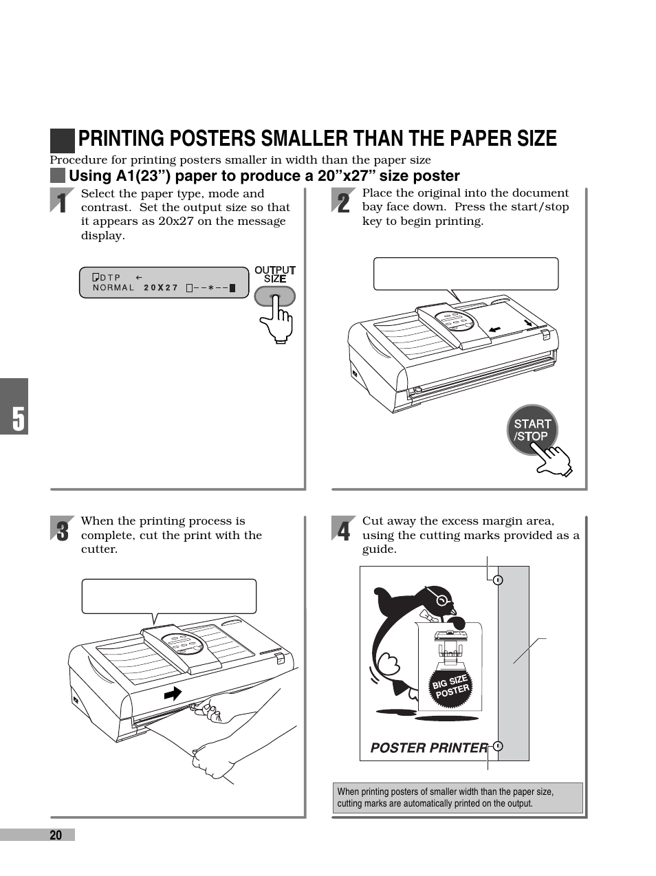 Printing posters smaller than the paper size | FujiFilm 3000 User Manual | Page 22 / 38