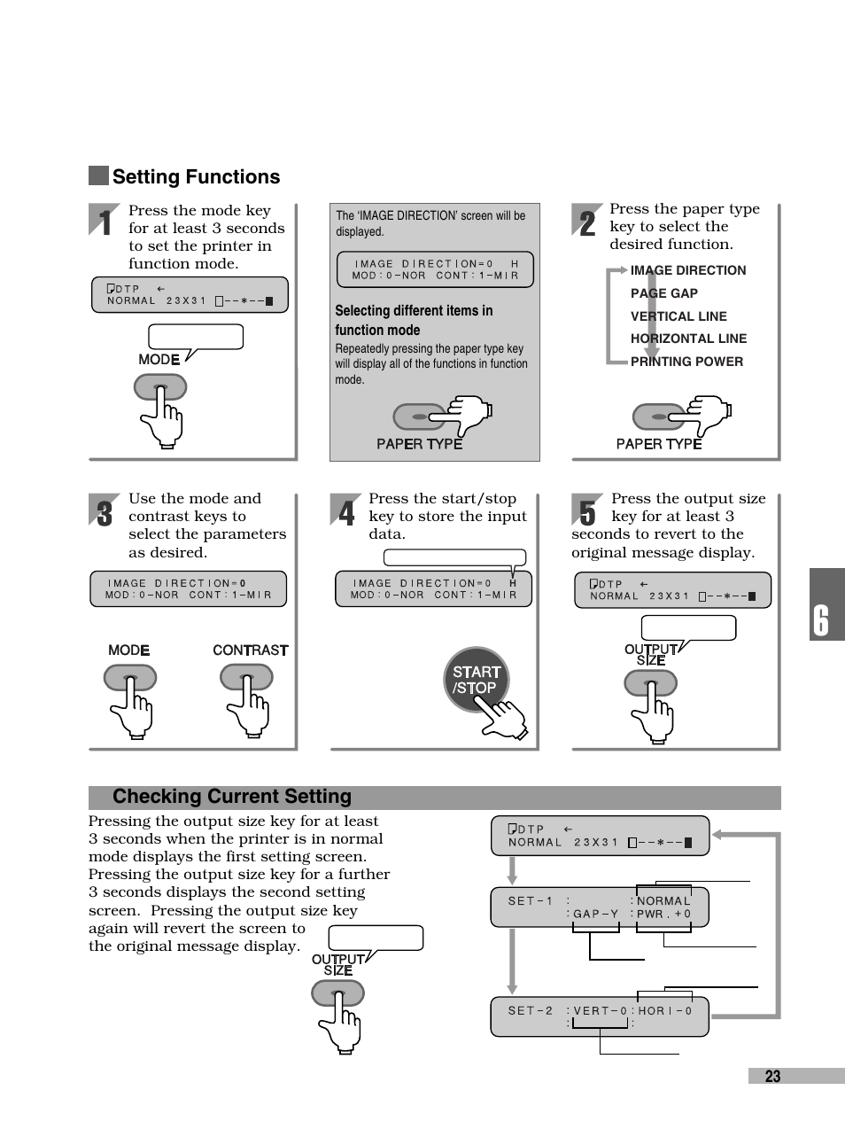 Setting functions, Checking current setting | FujiFilm 3000 User Manual | Page 25 / 38