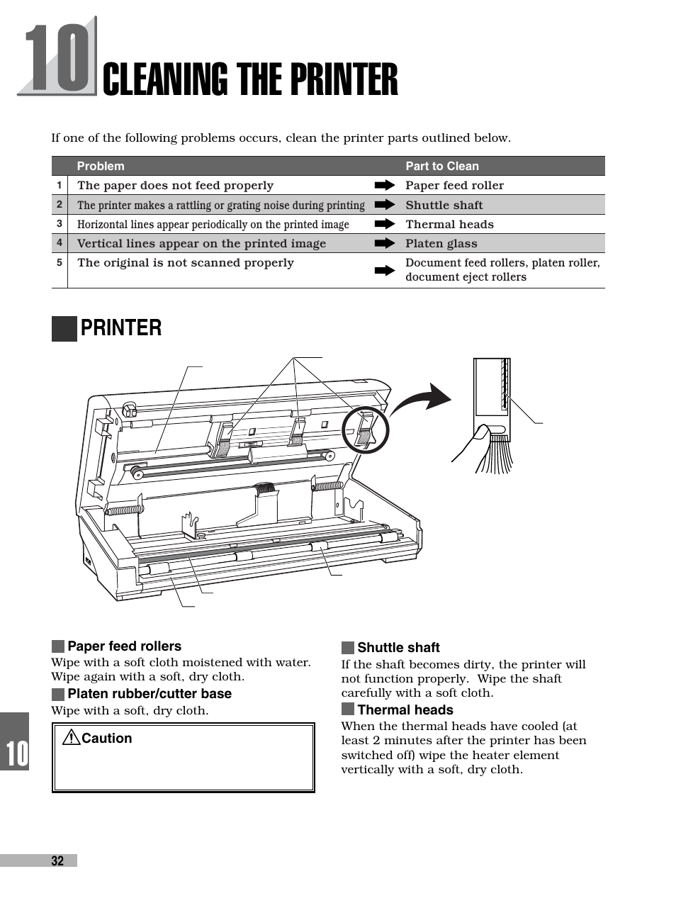 Cleaning the printer, Printer | FujiFilm 3000 User Manual | Page 34 / 38