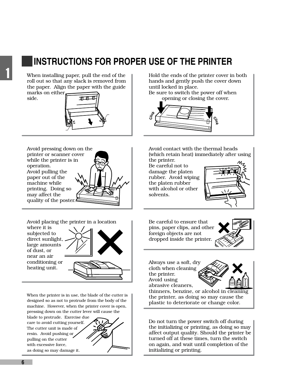 Instructions for proper use of the printer | FujiFilm 3000 User Manual | Page 8 / 38