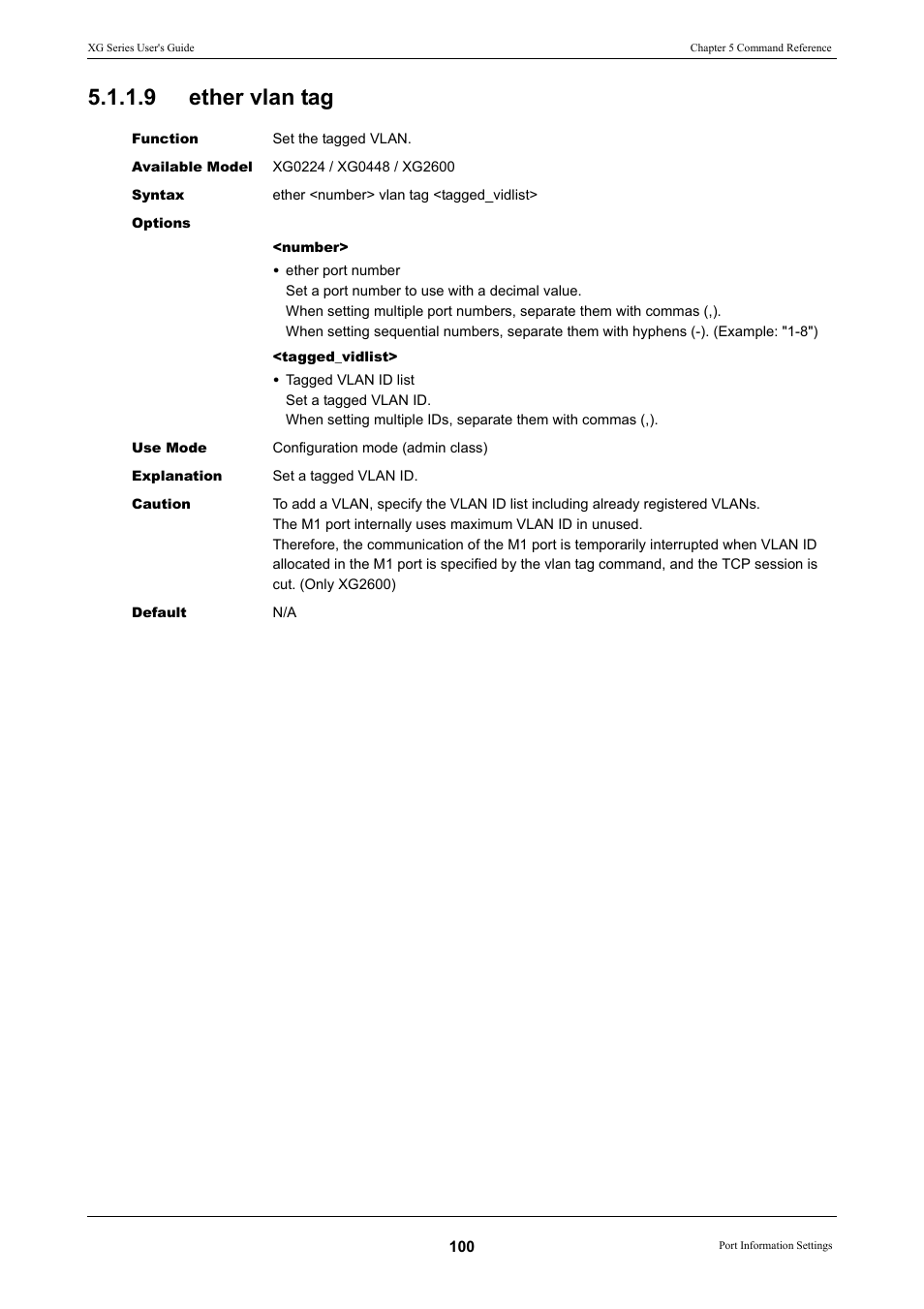 9 ether vlan tag, Ether vlan tag | FUJITSU XG Series P3NK-4452-01ENZD User Manual | Page 100 / 614