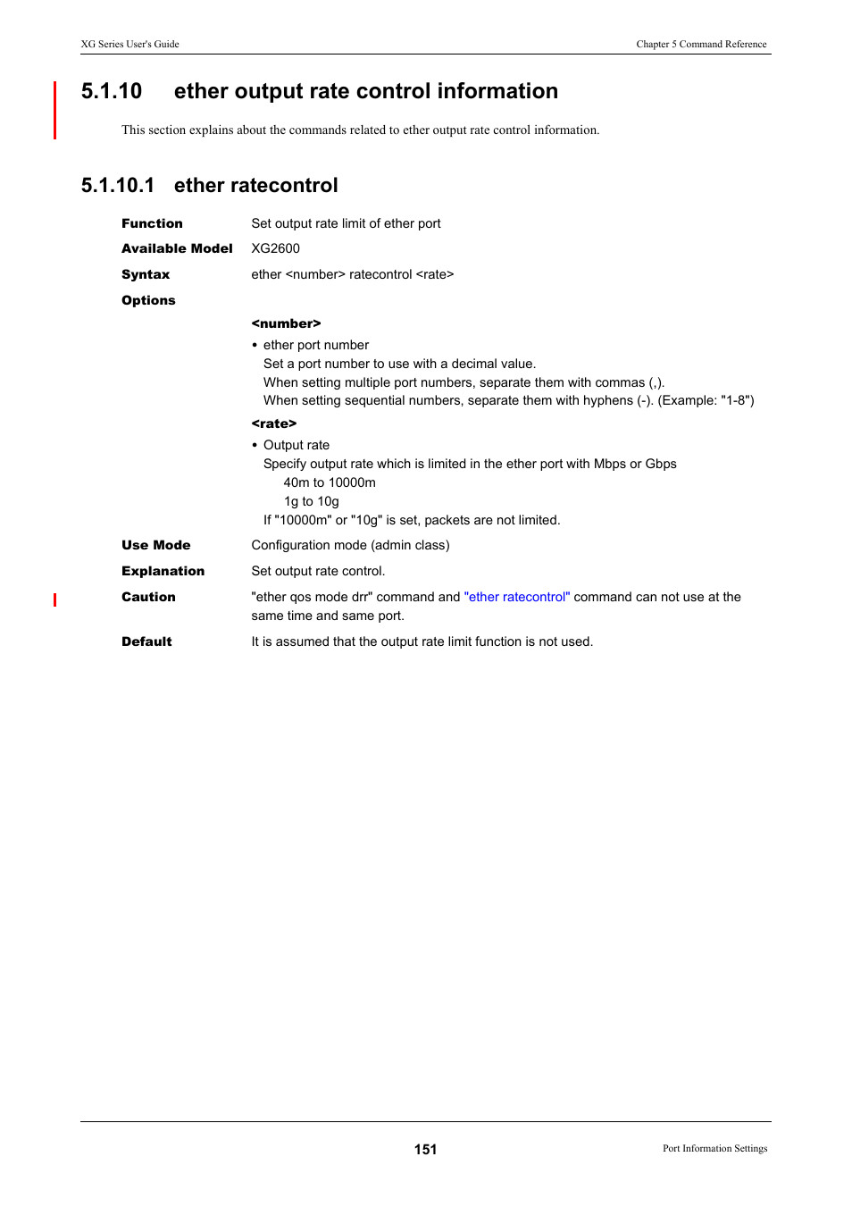 10 ether output rate control information, 1 ether ratecontrol | FUJITSU XG Series P3NK-4452-01ENZD User Manual | Page 151 / 614