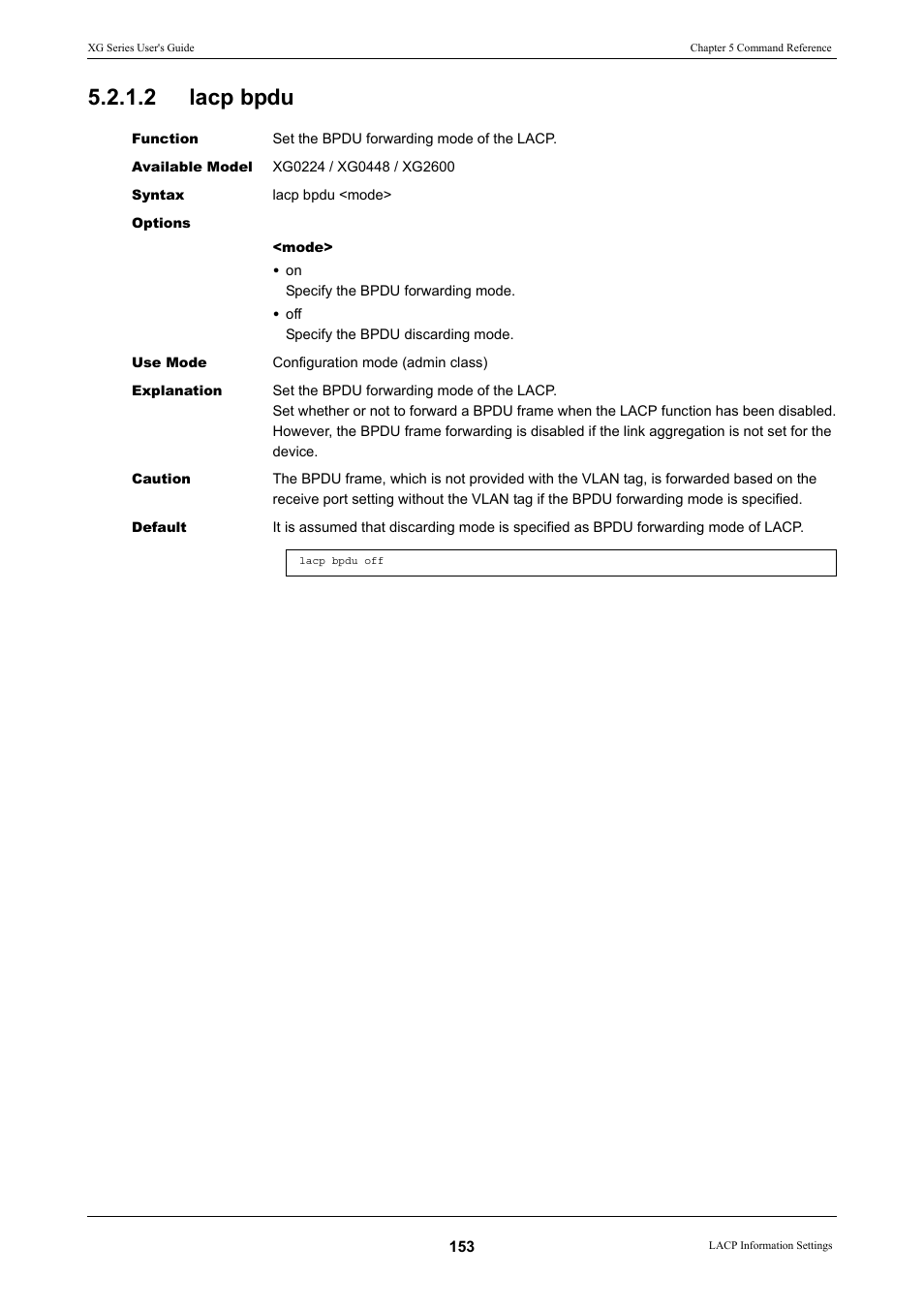 2 lacp bpdu, Lacp bpdu | FUJITSU XG Series P3NK-4452-01ENZD User Manual | Page 153 / 614