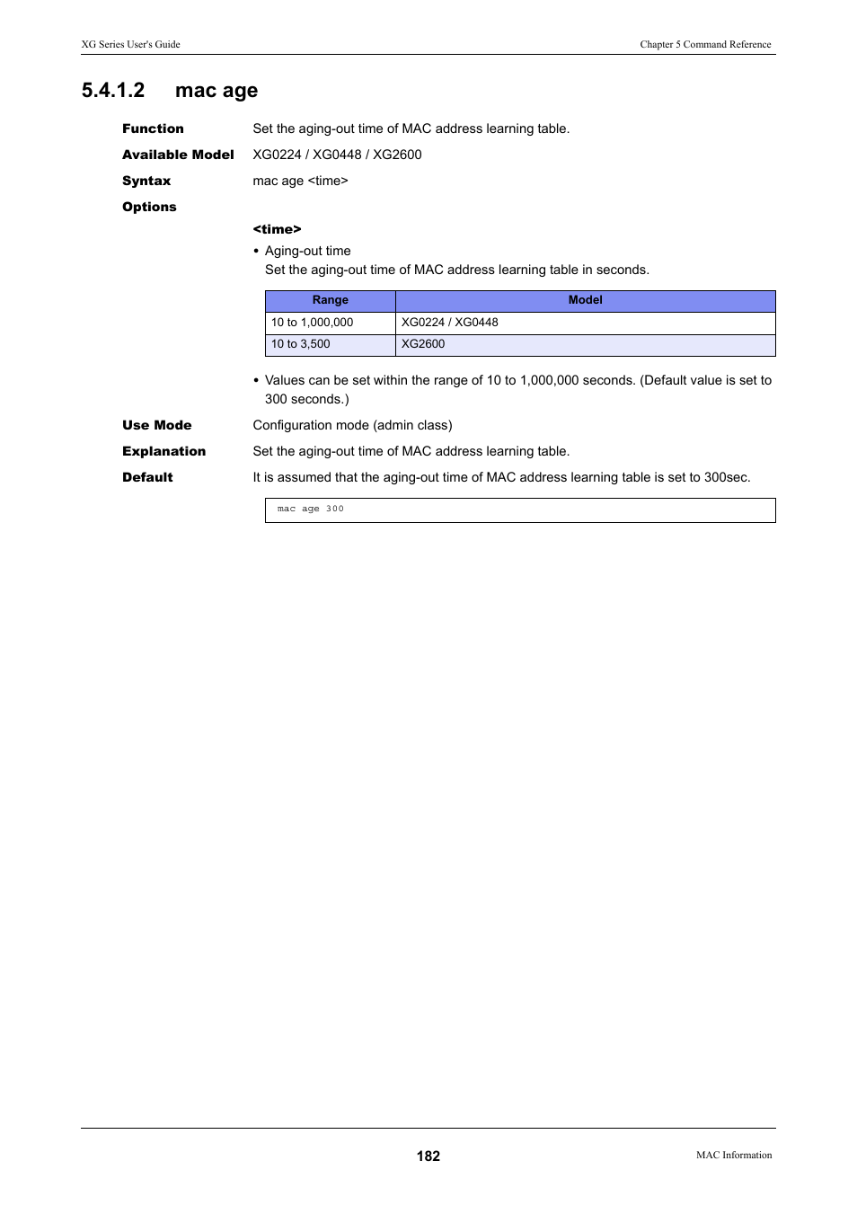 2 mac age, Mac age | FUJITSU XG Series P3NK-4452-01ENZD User Manual | Page 182 / 614
