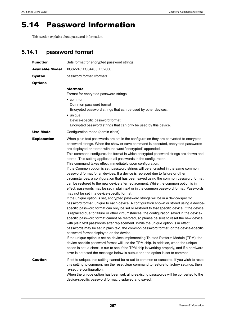 14 password information, 1 password format, Password format | FUJITSU XG Series P3NK-4452-01ENZD User Manual | Page 257 / 614