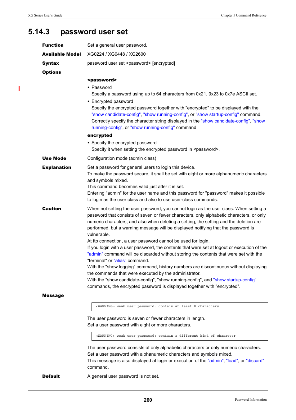 3 password user set, Password user set | FUJITSU XG Series P3NK-4452-01ENZD User Manual | Page 260 / 614