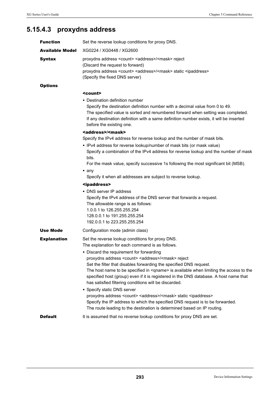 3 proxydns address | FUJITSU XG Series P3NK-4452-01ENZD User Manual | Page 293 / 614