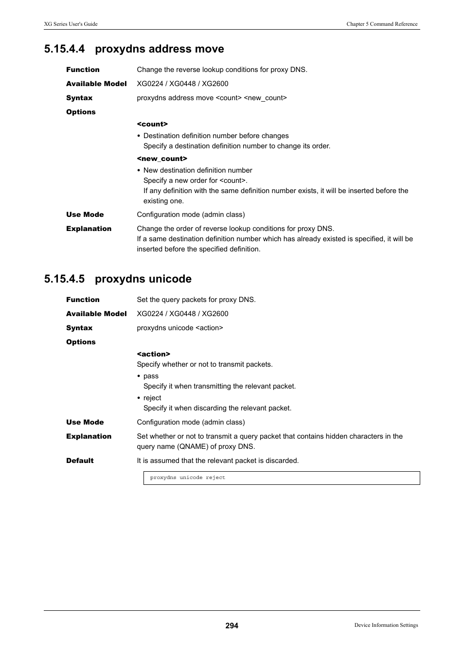 4 proxydns address move, 5 proxydns unicode, 4 proxydns address move 5.15.4.5 proxydns unicode | FUJITSU XG Series P3NK-4452-01ENZD User Manual | Page 294 / 614