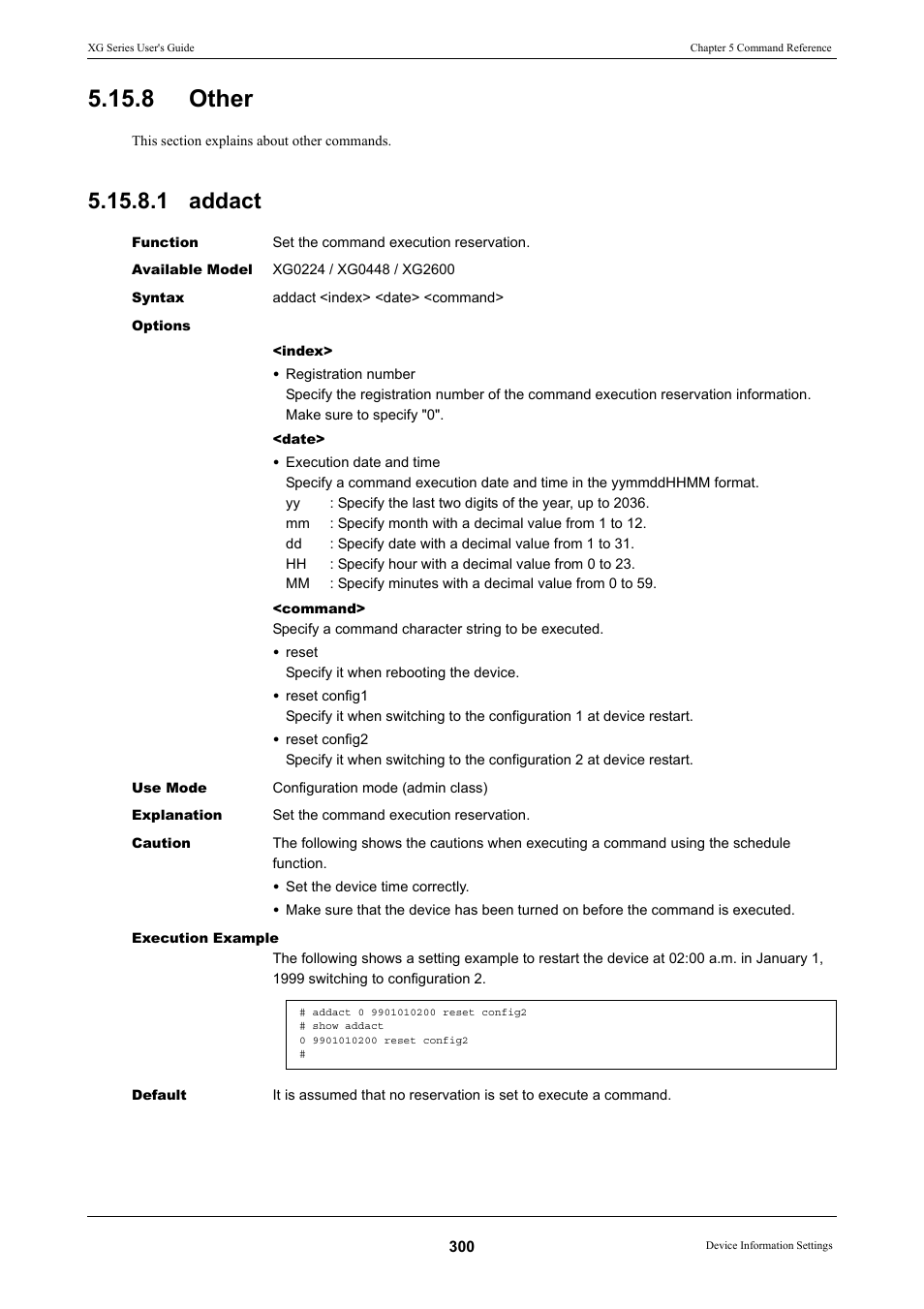8 other, 1 addact, Other 5.15.8.1 addact | FUJITSU XG Series P3NK-4452-01ENZD User Manual | Page 300 / 614