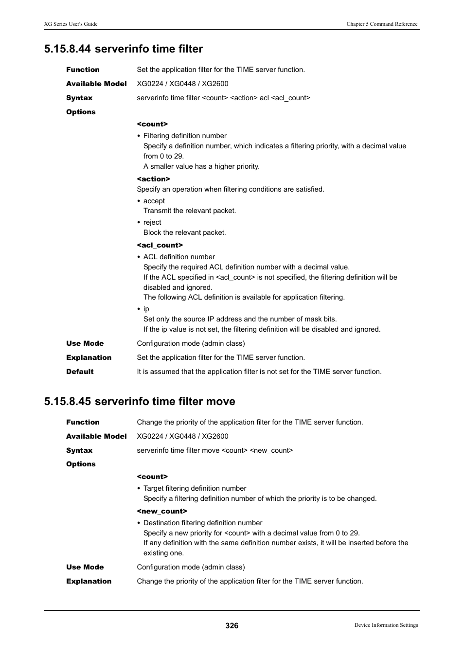 44 serverinfo time filter, 45 serverinfo time filter move | FUJITSU XG Series P3NK-4452-01ENZD User Manual | Page 326 / 614