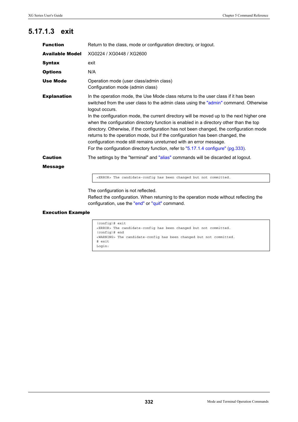 3 exit, Exit | FUJITSU XG Series P3NK-4452-01ENZD User Manual | Page 332 / 614