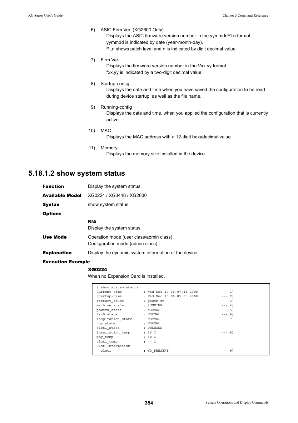 2 show system status | FUJITSU XG Series P3NK-4452-01ENZD User Manual | Page 354 / 614