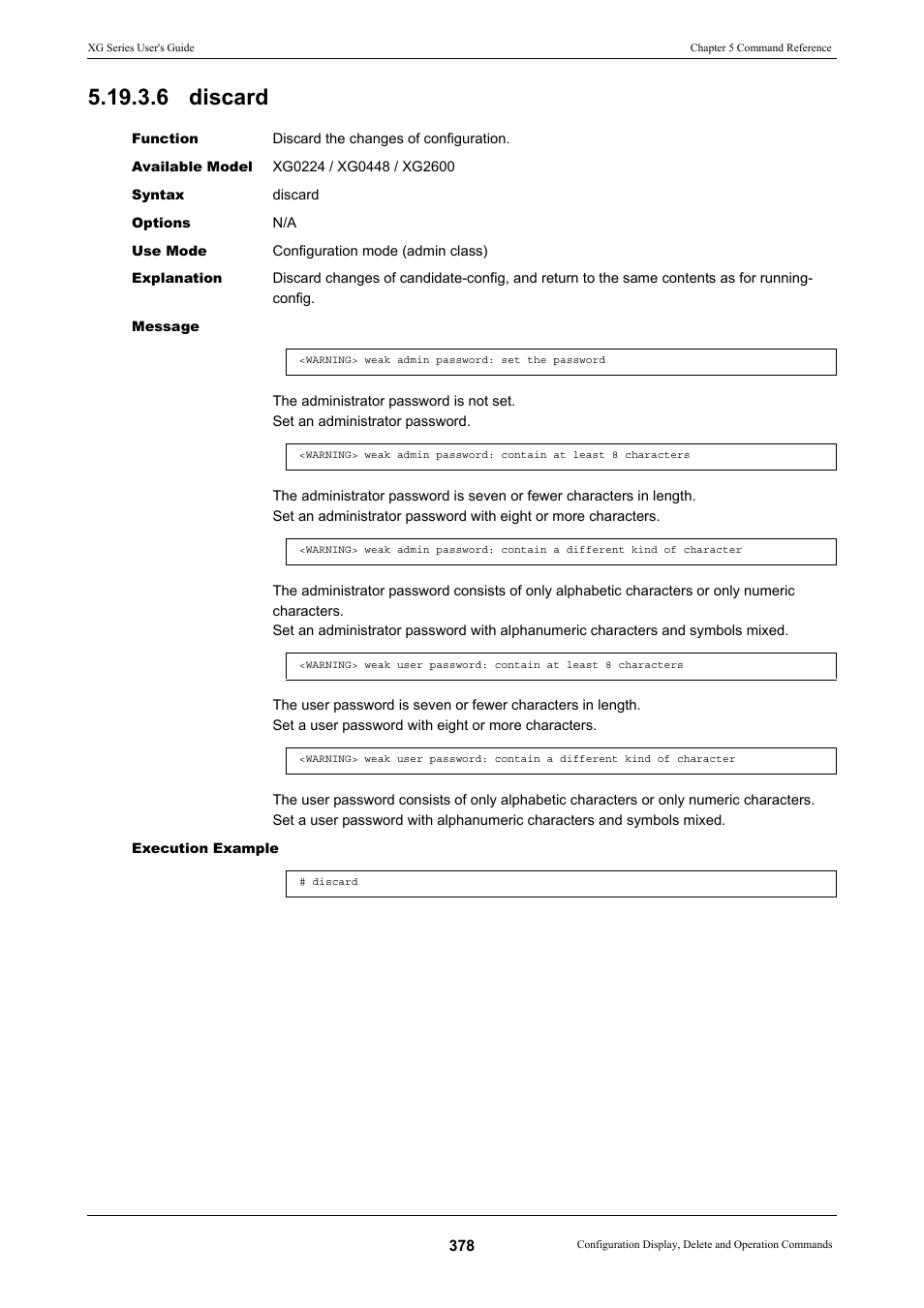 6 discard, Discard | FUJITSU XG Series P3NK-4452-01ENZD User Manual | Page 378 / 614