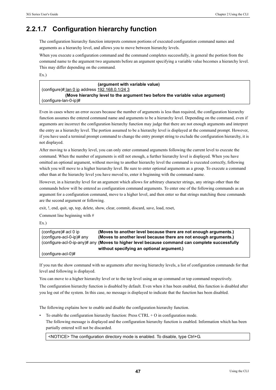 7 configuration hierarchy function, Configuration hierarchy function | FUJITSU XG Series P3NK-4452-01ENZD User Manual | Page 47 / 614