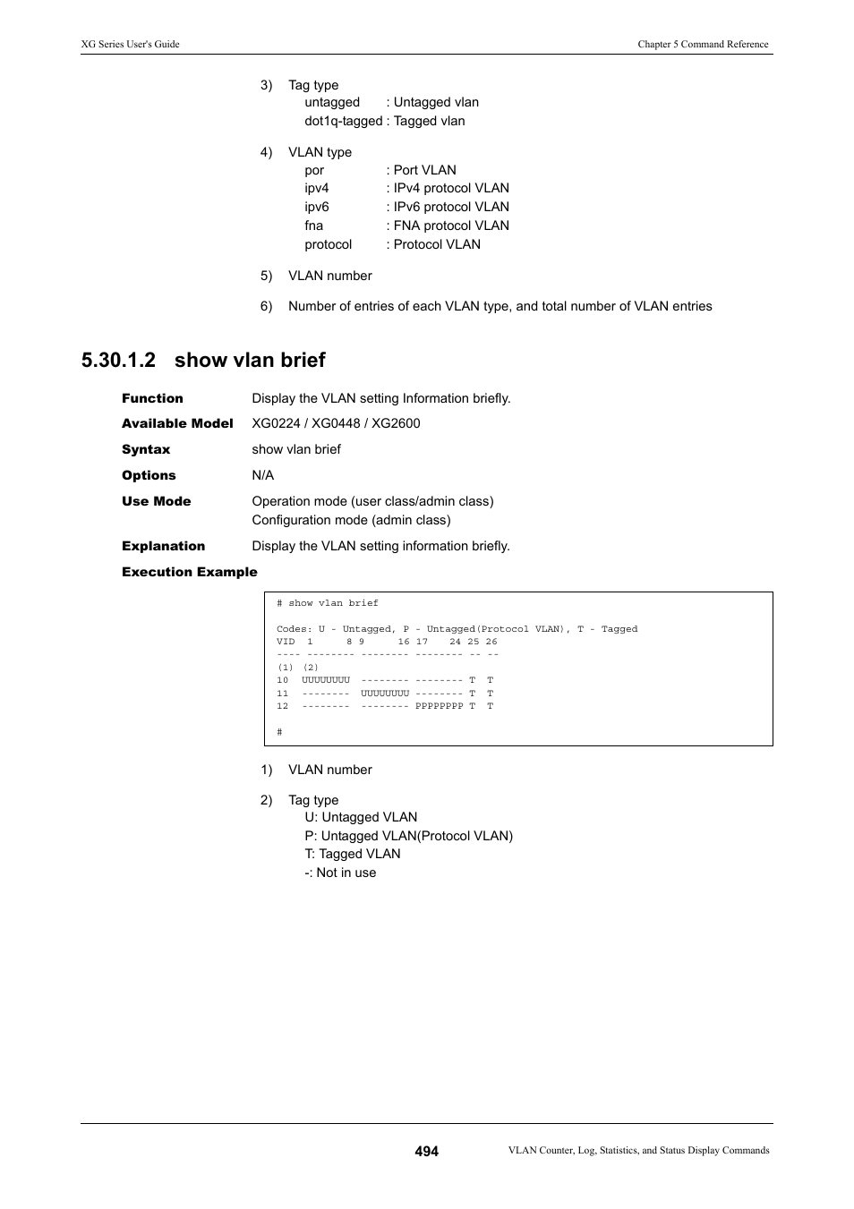 2 show vlan brief | FUJITSU XG Series P3NK-4452-01ENZD User Manual | Page 494 / 614