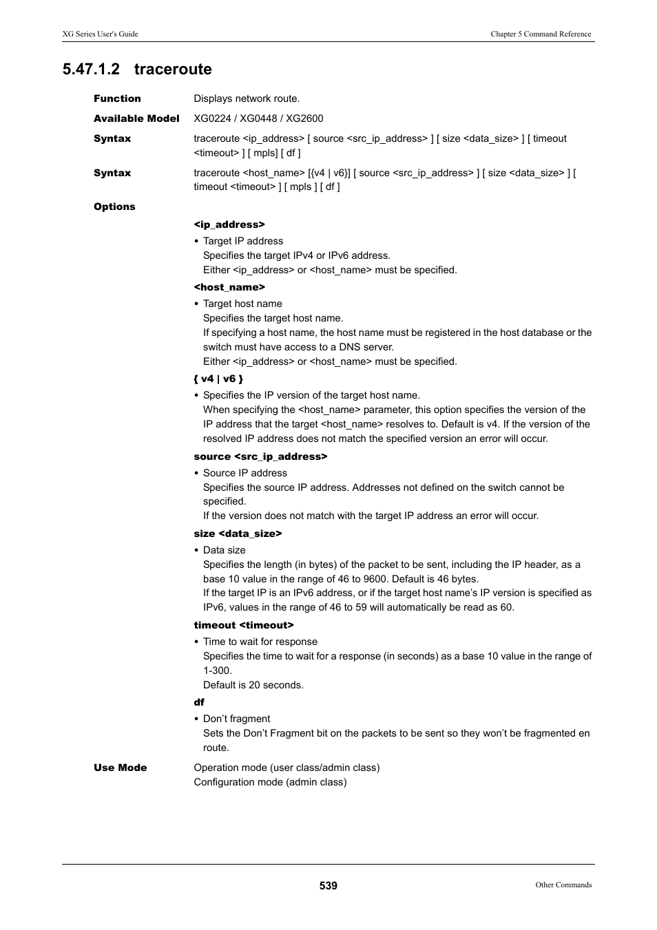 2 traceroute | FUJITSU XG Series P3NK-4452-01ENZD User Manual | Page 539 / 614