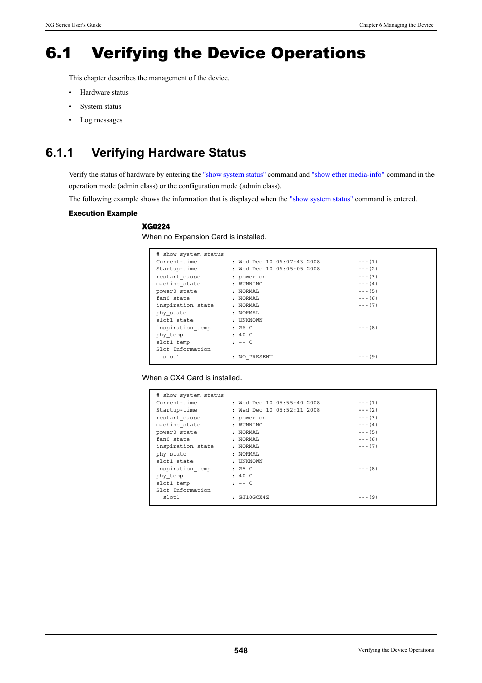 1 verifying the device operations, 1 verifying hardware status, Verifying the device operations | Verifying hardware status | FUJITSU XG Series P3NK-4452-01ENZD User Manual | Page 548 / 614