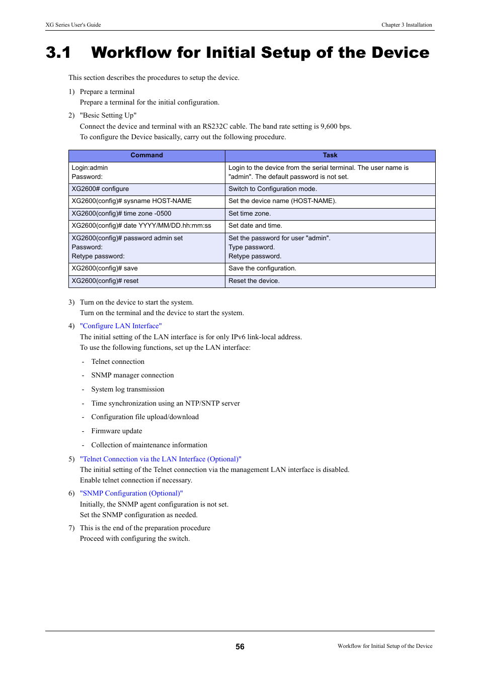 1 workflow for initial setup of the device, Workflow for initial setup of the device | FUJITSU XG Series P3NK-4452-01ENZD User Manual | Page 56 / 614