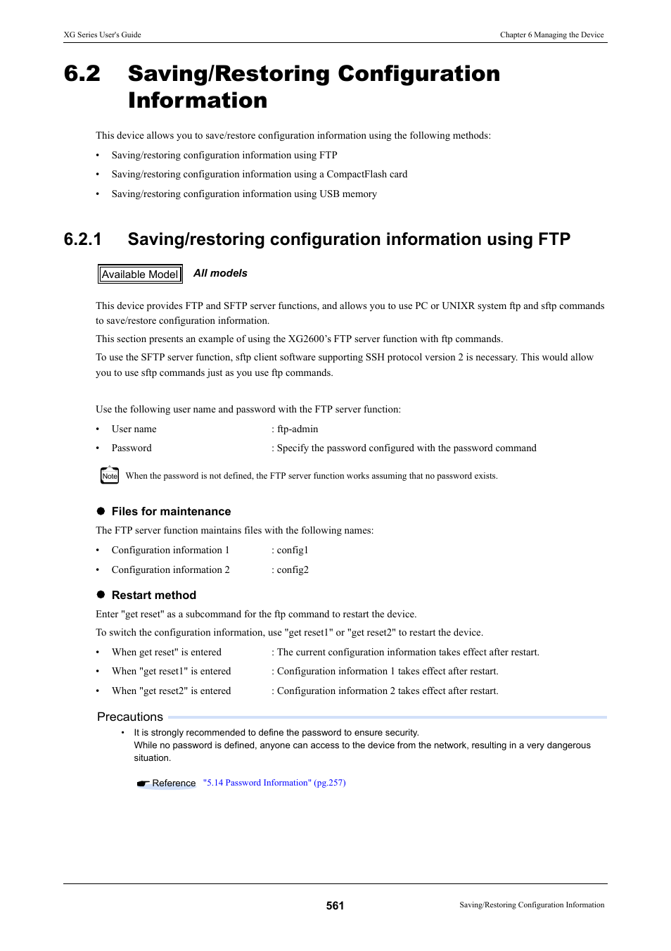 2 saving/restoring configuration information, Saving/restoring configuration information | FUJITSU XG Series P3NK-4452-01ENZD User Manual | Page 561 / 614