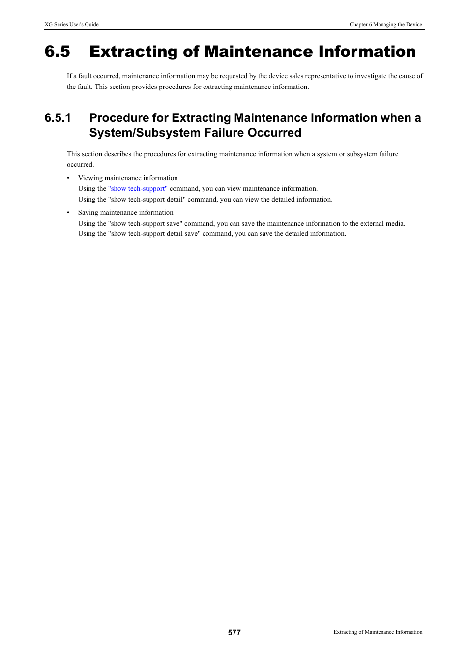 5 extracting of maintenance information, Extracting of maintenance information | FUJITSU XG Series P3NK-4452-01ENZD User Manual | Page 577 / 614