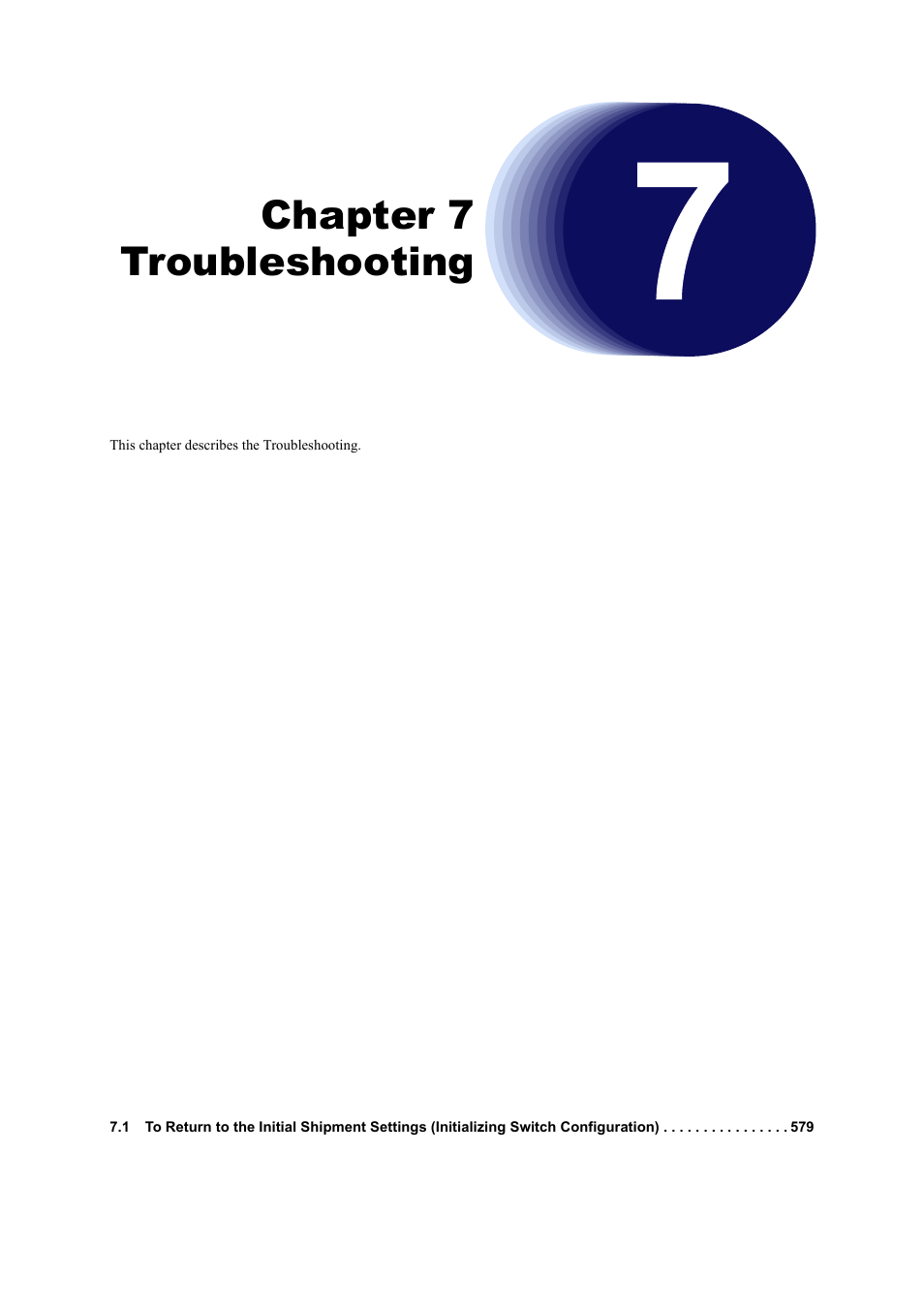 Chapter 7 troubleshooting, Chapter 7, Troubleshooting | FUJITSU XG Series P3NK-4452-01ENZD User Manual | Page 578 / 614