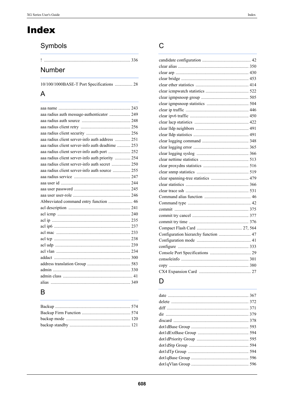 Index, Symbols, Number | FUJITSU XG Series P3NK-4452-01ENZD User Manual | Page 608 / 614