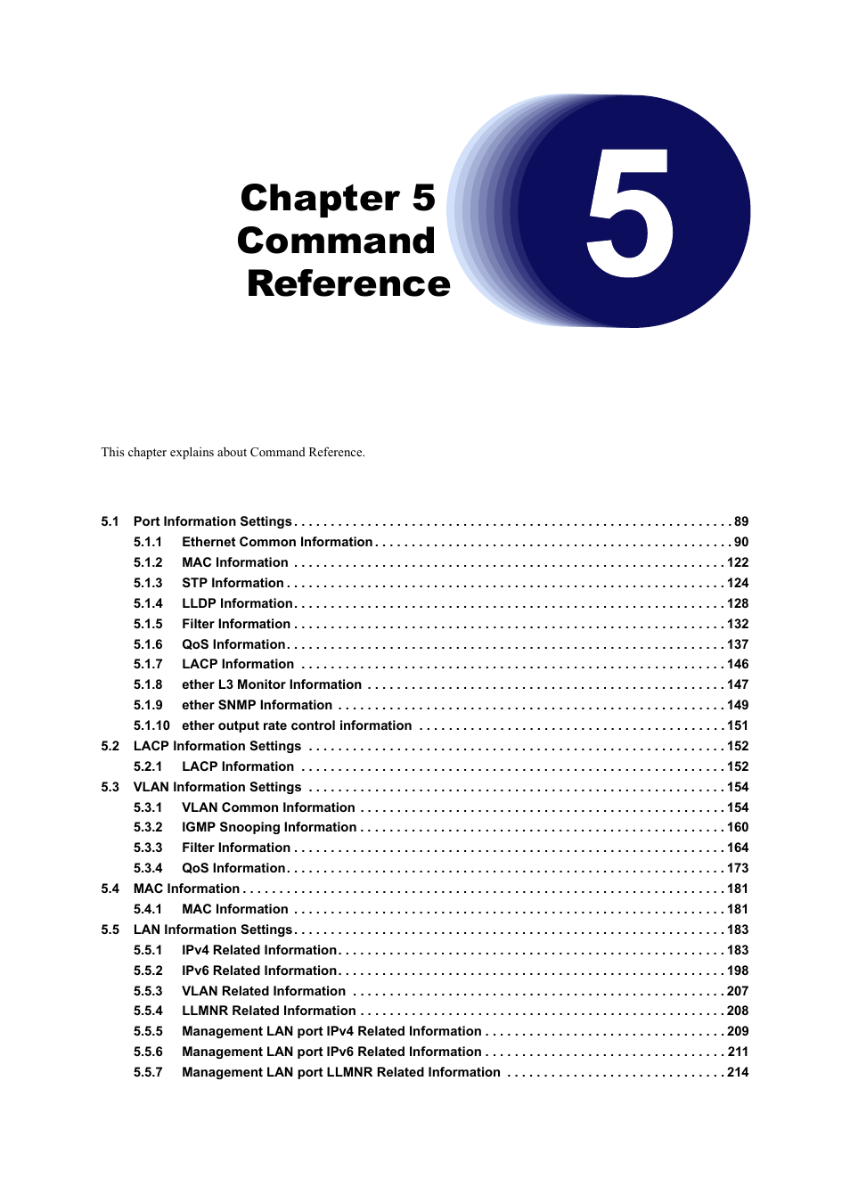Chapter 5 command reference, Chapter 5, Command reference | Chapter 5 command reference" (pg.85) | FUJITSU XG Series P3NK-4452-01ENZD User Manual | Page 85 / 614