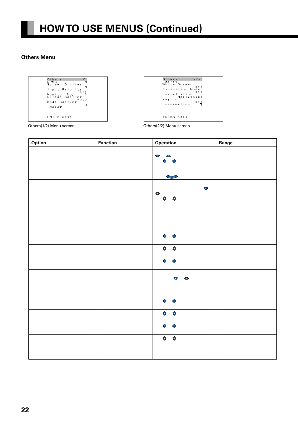 How to use menus (continued) | FUJITSU PLASMAVISION PDS4229W User Manual | Page 23 / 42