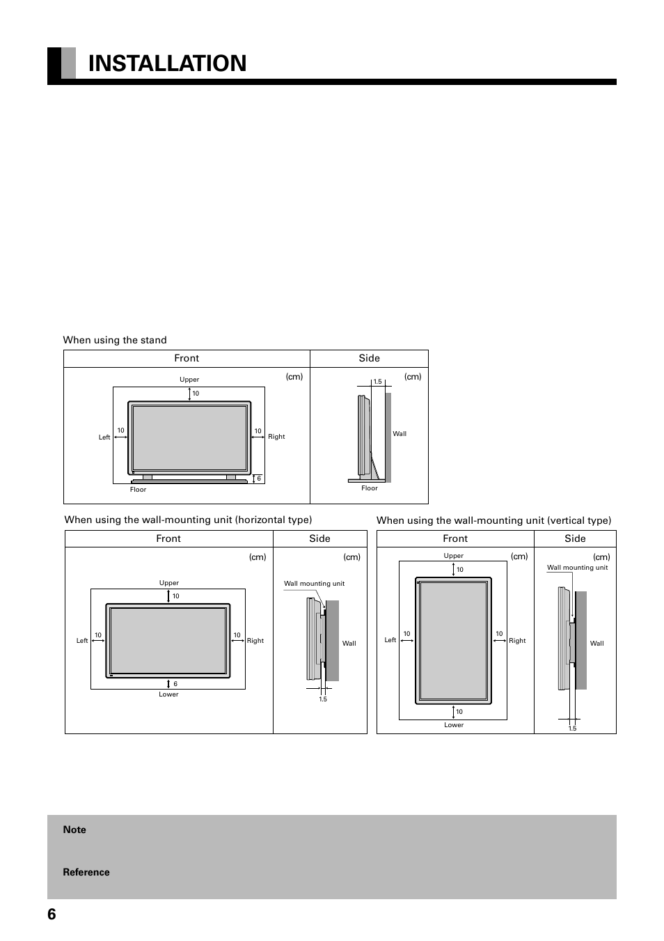 Installation | FUJITSU PLASMAVISION PDS4229W User Manual | Page 7 / 42