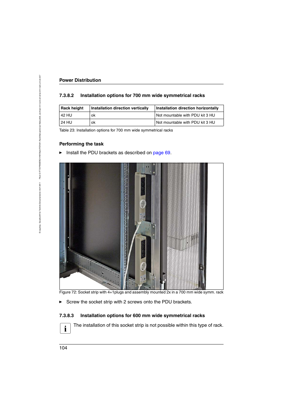 Power distribution | FUJITSU Primecenter M1 BS2000 User Manual | Page 104 / 117