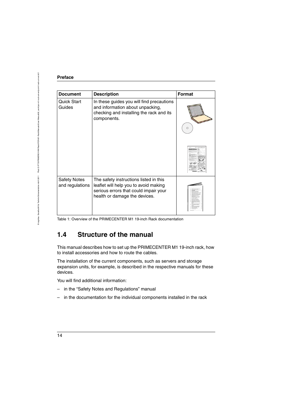 4 structure of the manual, Structure of the manual, Preface | FUJITSU Primecenter M1 BS2000 User Manual | Page 14 / 117