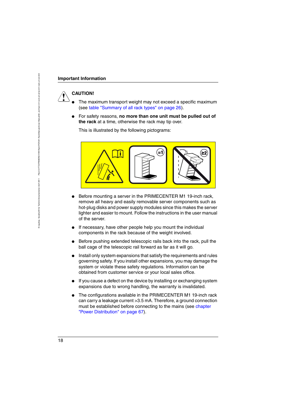 Important information, Caution | FUJITSU Primecenter M1 BS2000 User Manual | Page 18 / 117