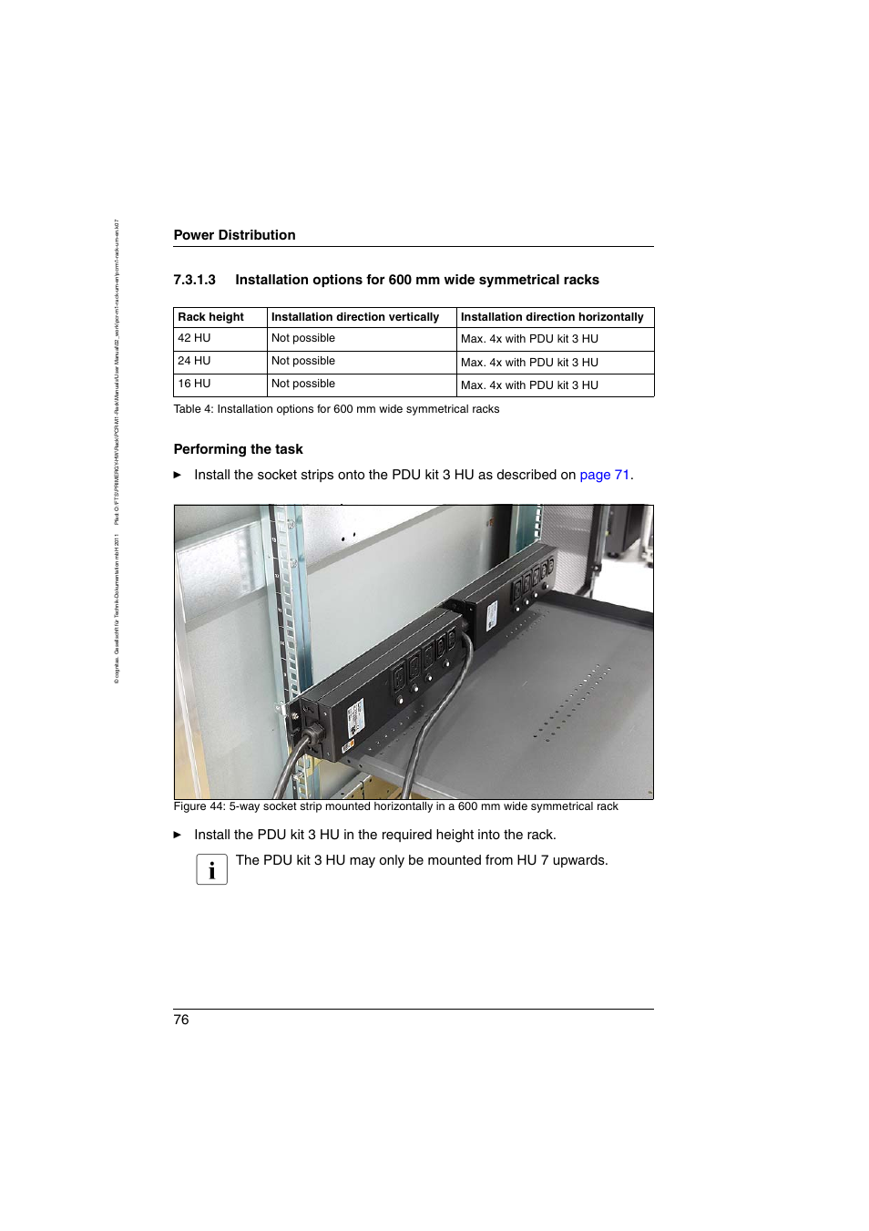 Power distribution | FUJITSU Primecenter M1 BS2000 User Manual | Page 76 / 117
