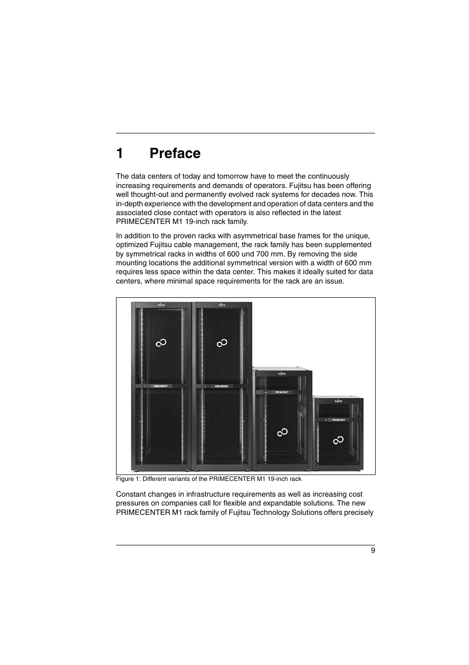 1 preface, Preface, 1preface | FUJITSU Primecenter M1 BS2000 User Manual | Page 9 / 117