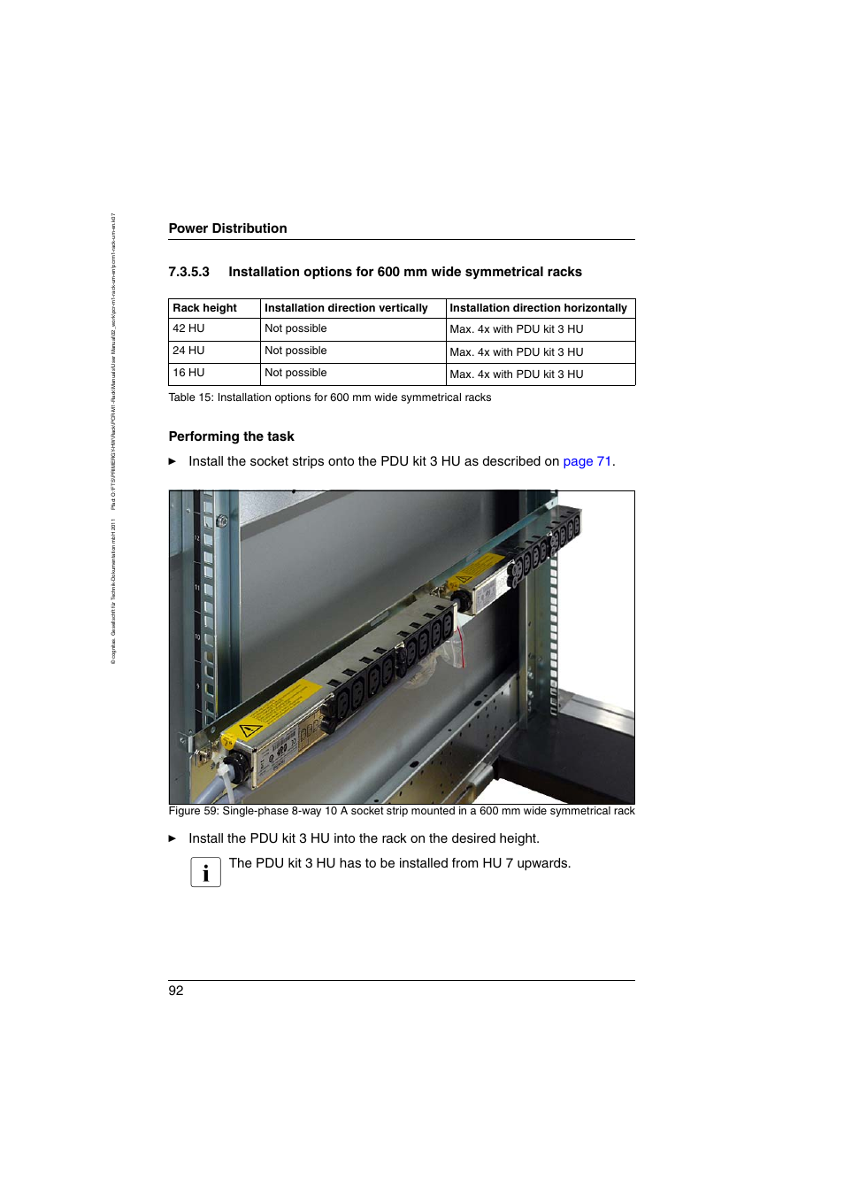 Power distribution | FUJITSU Primecenter M1 BS2000 User Manual | Page 92 / 117