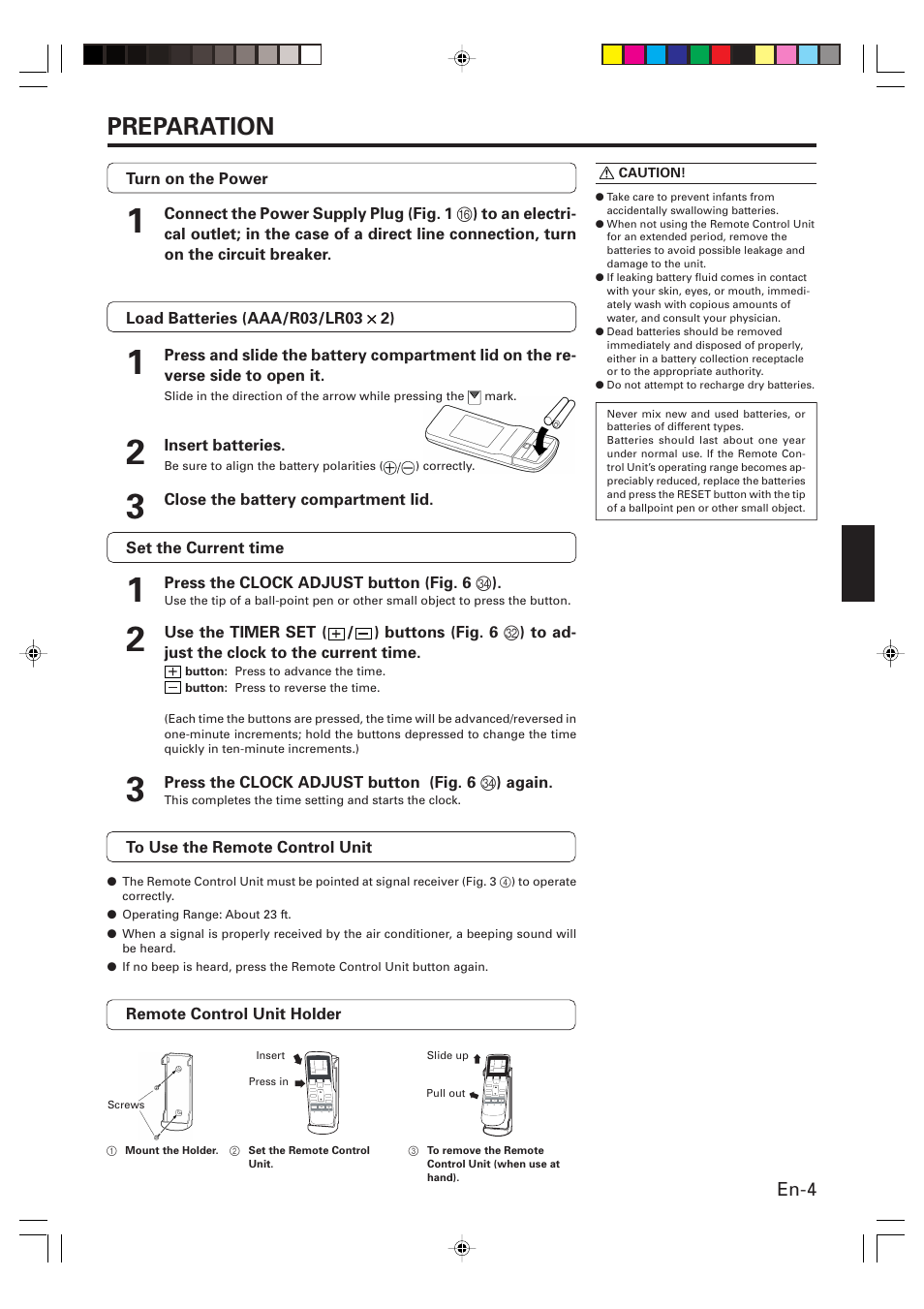 Preparation | FUJITSU AOU15RLQ User Manual | Page 6 / 20