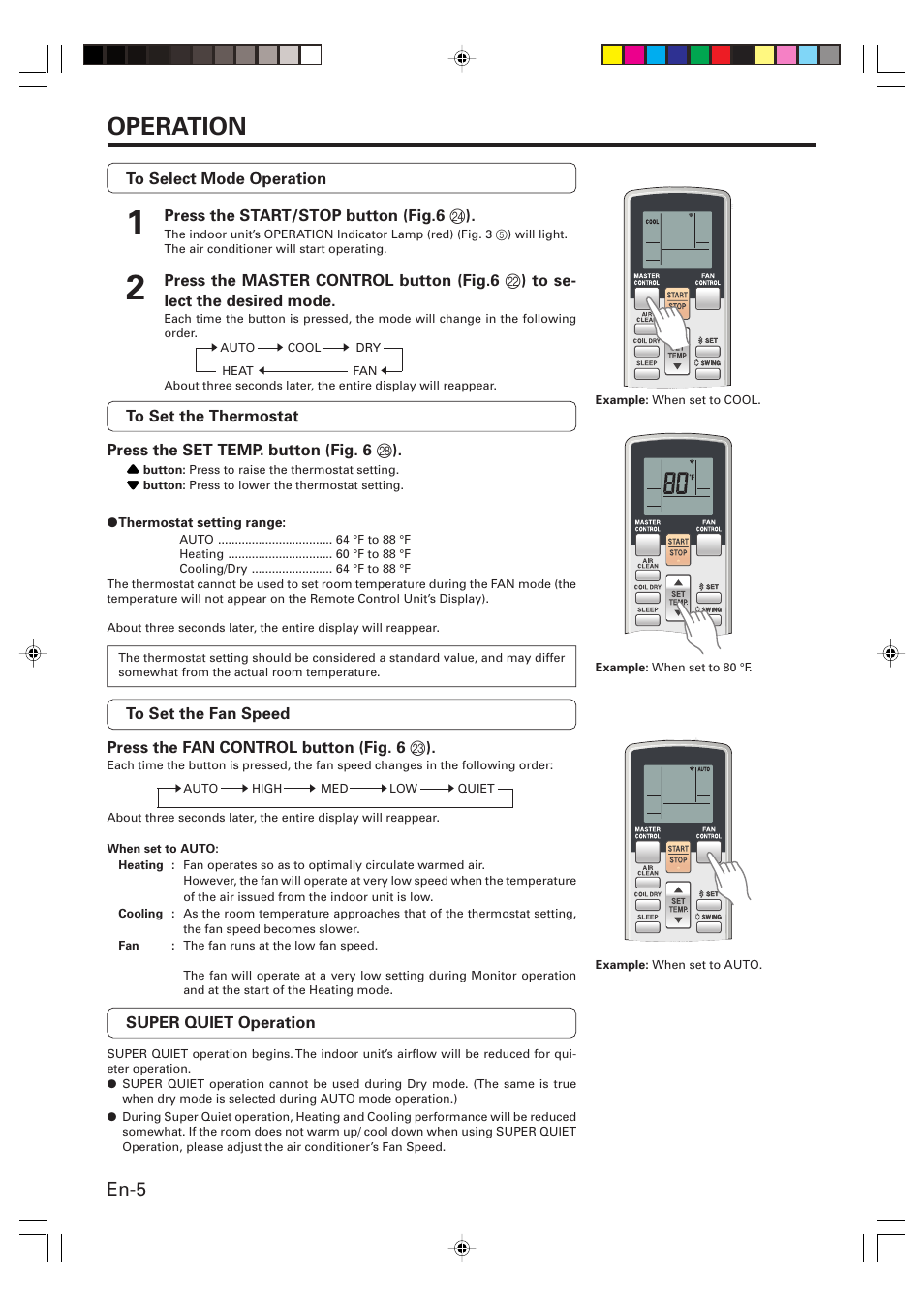 Operation, En-5 | FUJITSU AOU15RLQ User Manual | Page 7 / 20