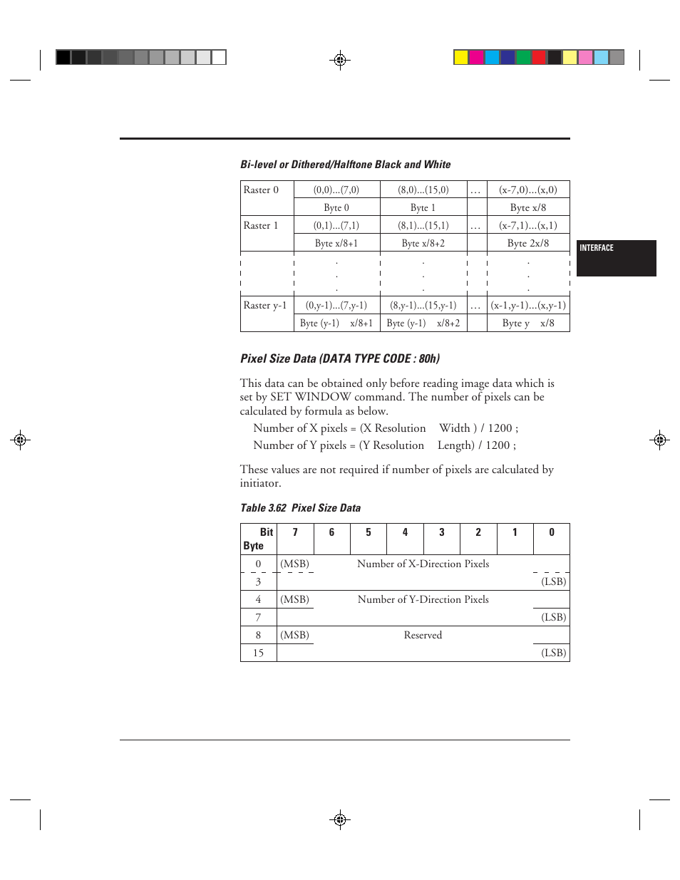 62 pixel size data -83 | FUJITSU C150-E049-02EN User Manual | Page 116 / 236