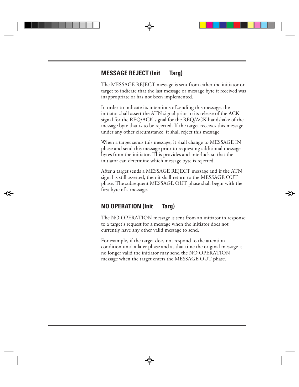 Message reject (init ´ targ), No operation (init æ targ), Message reject (init | Targ) -106, No operation (init, Message reject (init ↔ targ), No operation (init → targ) | FUJITSU C150-E049-02EN User Manual | Page 139 / 236