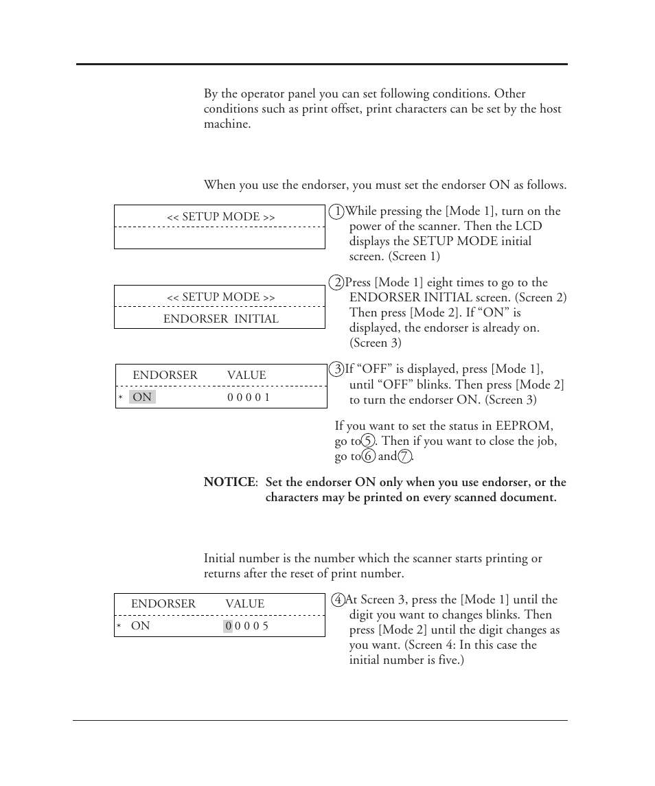 A2. panel operation, A2.1 how to set the endorser on (or off), A2.2 how to set the initial number | FUJITSU C150-E049-02EN User Manual | Page 207 / 236