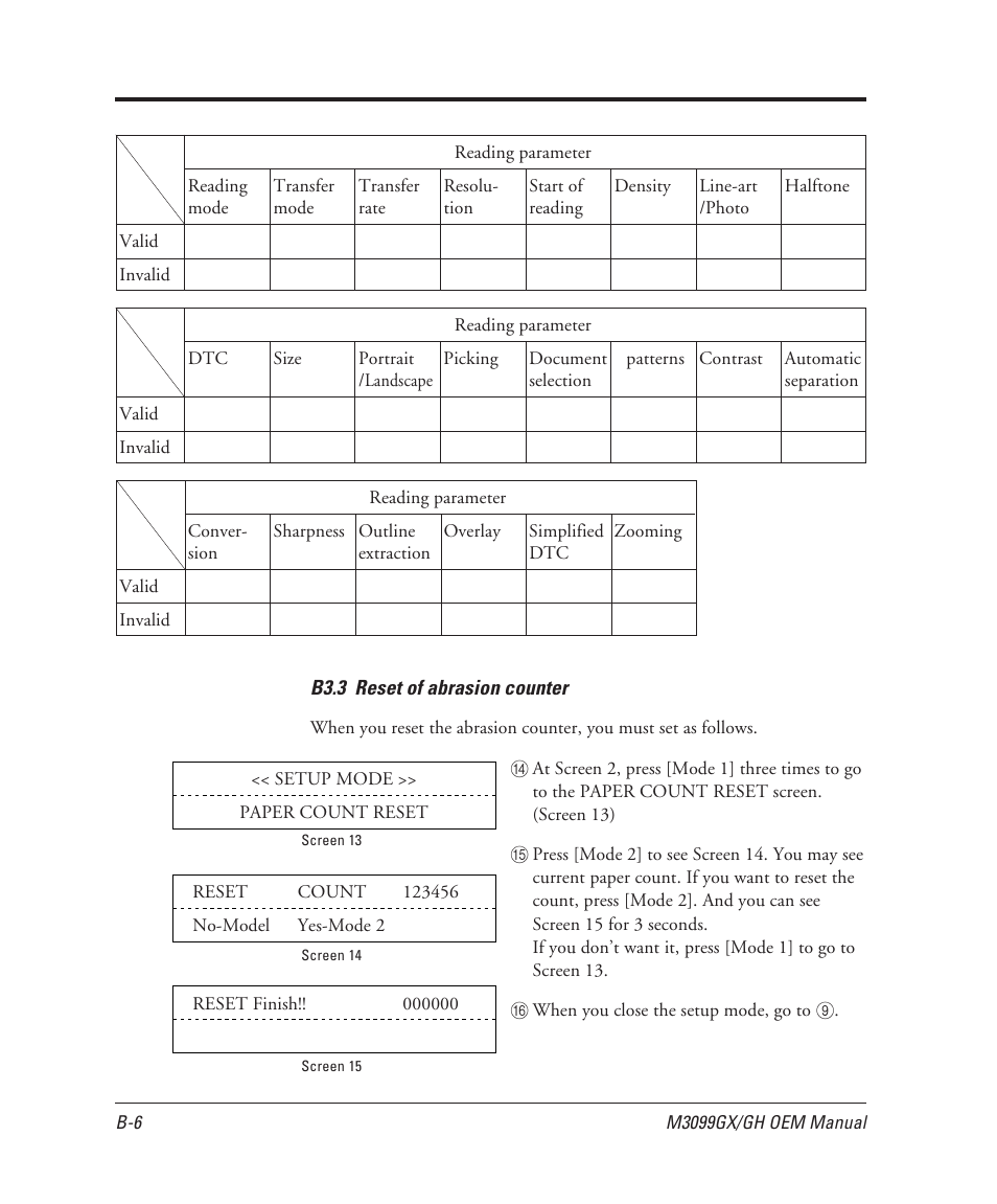 B3.3 reset of abrasion counter | FUJITSU C150-E049-02EN User Manual | Page 217 / 236