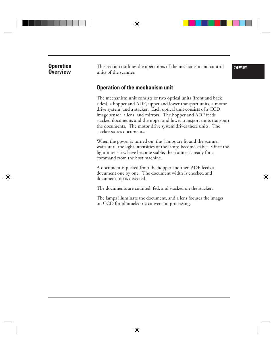 Operation overview, Operation of the mechanism unit, Operation overview -7 | Operation of the mechanism unit -7 | FUJITSU C150-E049-02EN User Manual | Page 24 / 236