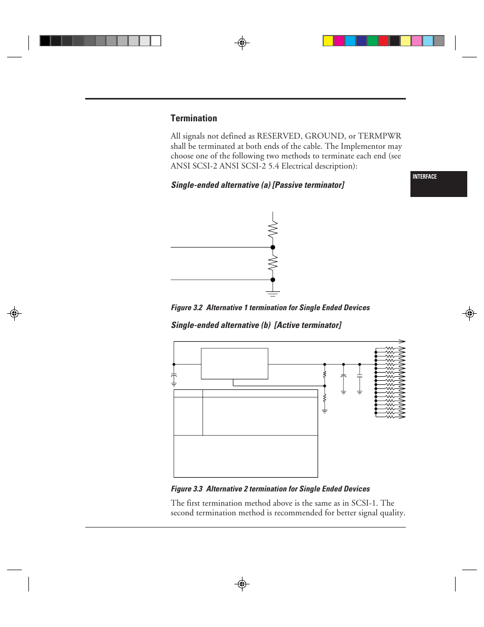Termination, Single-ended alternative (b) [active terminator | FUJITSU C150-E049-02EN User Manual | Page 38 / 236