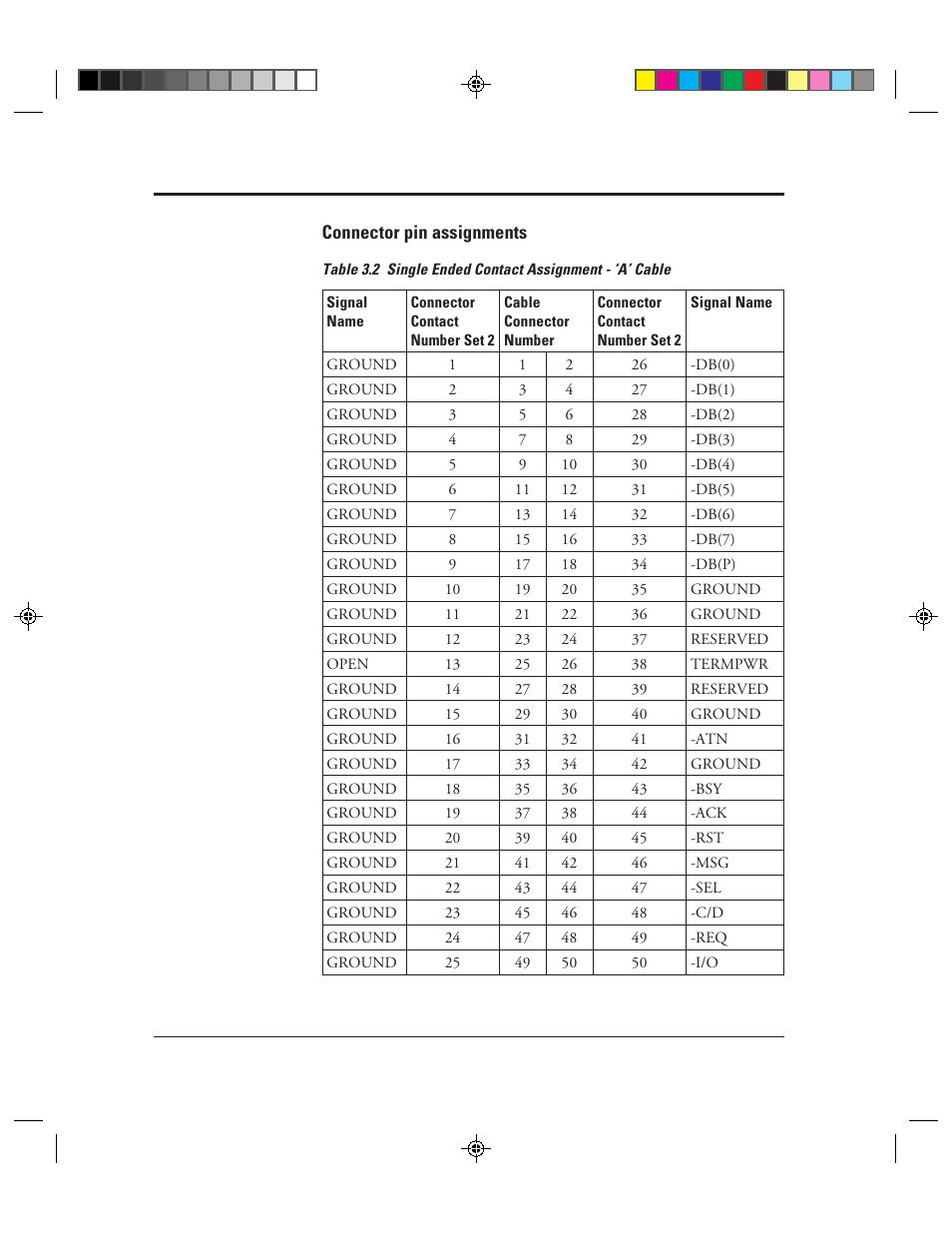 2 single ended contact assignment - ‘a’ cable -6 | FUJITSU C150-E049-02EN User Manual | Page 39 / 236