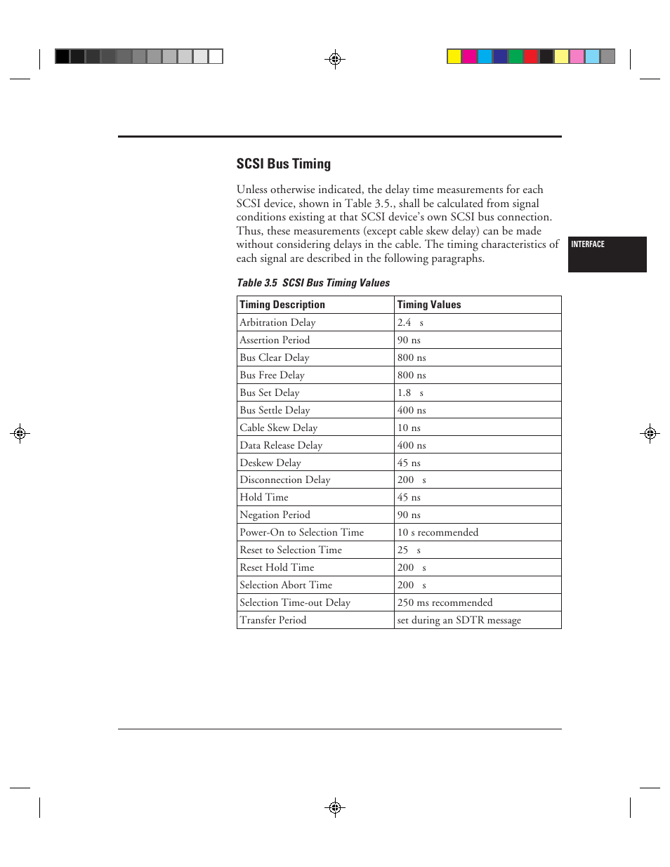 Scsi bus timing, Scsi bus timing -11, 5 scsi bus timing values -11 | FUJITSU C150-E049-02EN User Manual | Page 44 / 236